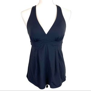 Lands End Classic Racerback Tankini Swim Top Size 2 Beach Vacation Cruise Resort